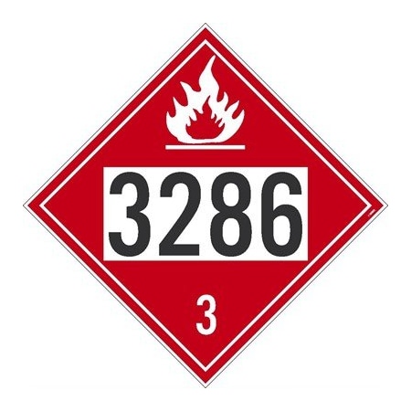 Nmc Four Digit 3286 Placard, Pressure Sensitive Vinyl, 10-3/4 in W x 10-3/4 in H DL651P50